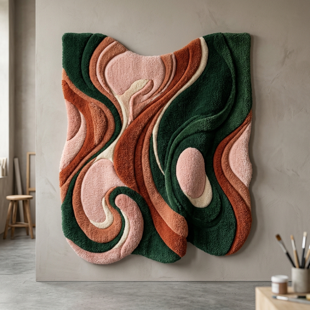Avant-garde tufted rug piece
